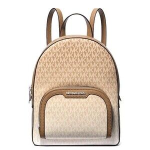New Michael Kors Jaycee Medium Ombré Signature Logo Backpack Husk